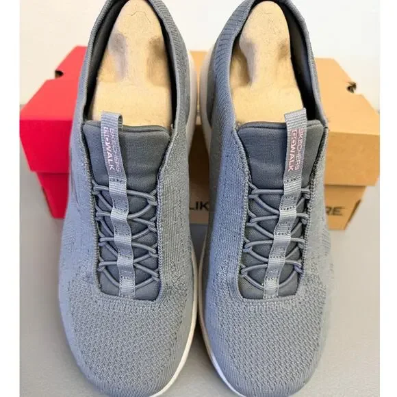 Skechers GOwalk Classic Danyl Gray Pink Sneakers Women 7 Slip On Comfort - Picture 3 of 10